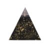 Orgonite piramide shungiet, gele calciet, citrien met maria magdelena lemurian kristalpunt gewikkeld in koper met kleur zwart, goud MSOP-GOPSGC15149 Achteraanzicht