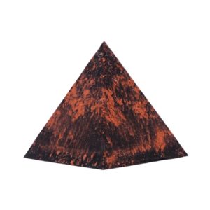 Orgonite piramide shungiet, rode jaspis, carneool met maria magdelena lemurian kristalpunt gewikkeld in koper met kleur zwart, koper MSOP-GGPSRC15129 Zijaanzicht