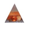 Orgoniet piramide carneool met maria magdelena lemurian kristalpunt gewikkeld in koper met kleur oranje MSOP-SOPCA610 Vooraanzicht jpg