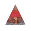 Orgoniet piramide cherry opaal met maria magdelena lemurian kristalpunt gewikkeld in koper met kleur roze MSOP-SOPCO1561 Vooraanzicht jpg