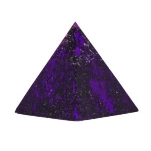 Orgonite piramide shungiet, amethist met maria magdelena lemurian kristalpunt gewikkeld in koper met kleur zwart, lila, paars MSOP-GGPSA15185 Zijaanzicht
