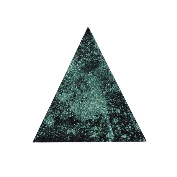 Orgonite piramide shungiet, peridoot met maria magdelena lemurian kristalpunt gewikkeld in koper met kleur zwart, groen, blauwMSOP-GGPSP15193 Achteraanzicht