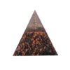 Orgonite piramide shungiet, rode jaspis, carneool met maria magdelena lemurian kristalpunt gewikkeld in koper met kleur zwart, koper MSOP-GOPSRC15125 Vooraanzicht